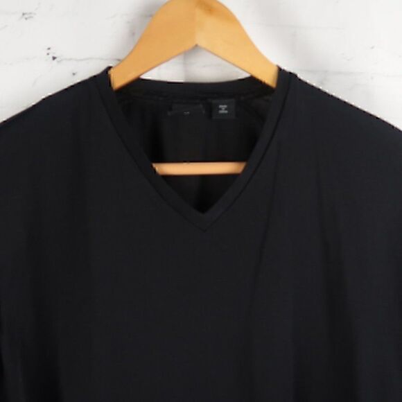 BOSS HUGO BOSS BLACK V NECK LONG SLEEVE SILK SHIRT SIZE MEDIUM - Picture 5 of 11